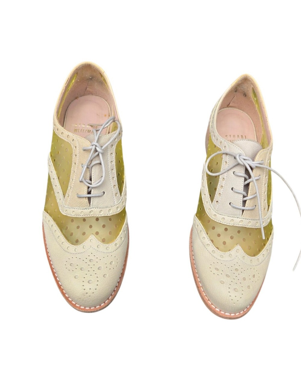 Stuart Weitzman Dandyperf Wing-tip Oxford Shoes Dise 6M Classic Timeless